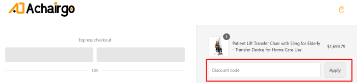 How to use Achairgo promo code