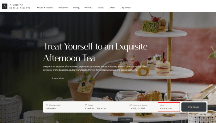 How to use Address Hotels + Resorts promo code