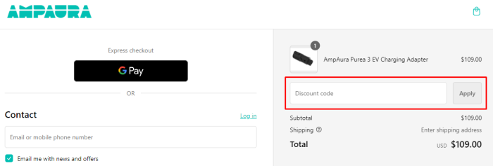 How to use Ampaura promo code