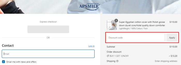 How to use Apsmile promo code