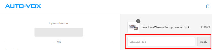 How to use AUTO-VOX promo code