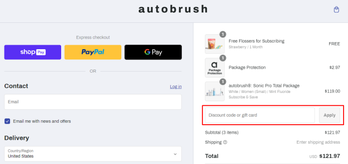 How to use Autobrush promo code