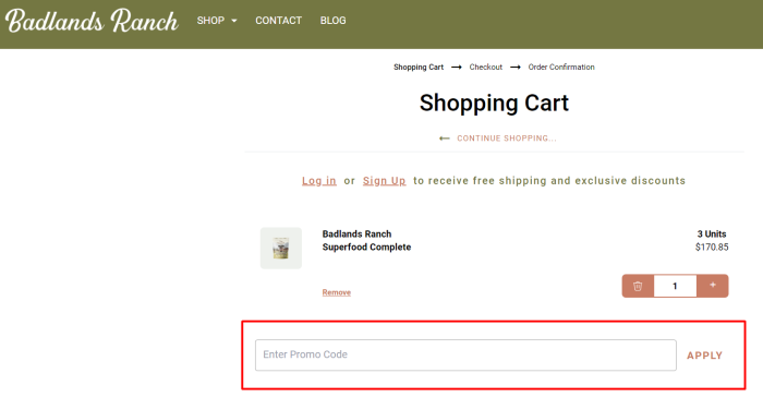 How to use Badlands Ranch promo code