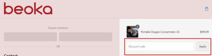 How to use Beoka promo code