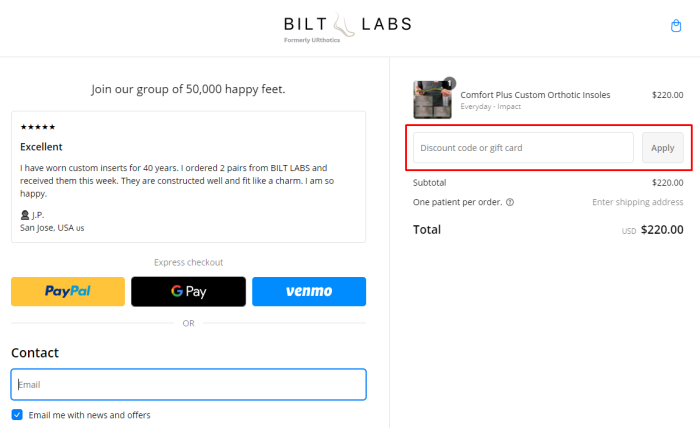 How to use Bilt Labs promo code