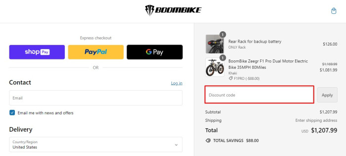 How to use BoomBike promo code