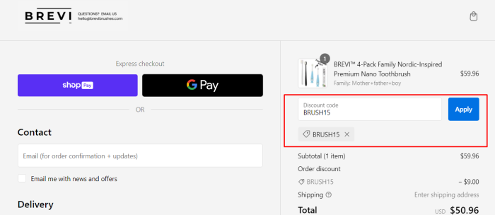 How to use Brevi promo code