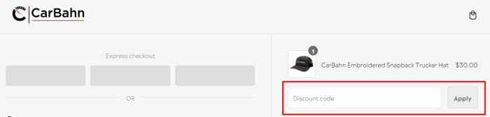 How to use CarBahn promo code