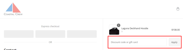 How to use Coastal Crew promo code