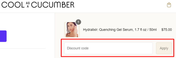 How to use Cool as a Cucumber promo code