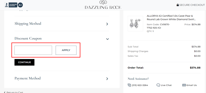 How to use Dazzling Rock promo code