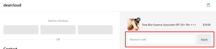 How to use Dearcloud promo code