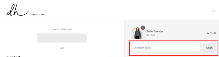 How to use DH New York promo code