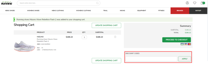 How to use Direct Running promo code