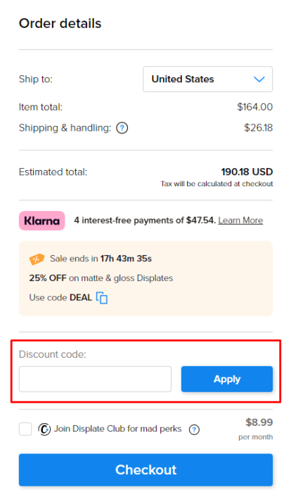 How to use Displate promo code