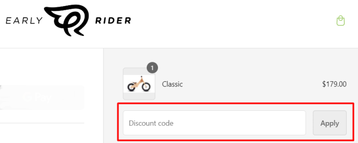 How to use Early Rider promo code