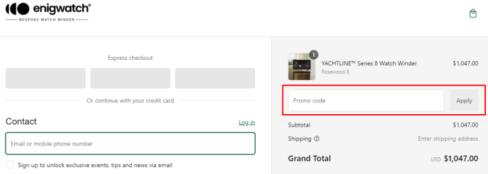 How to use Enigwatch promo code