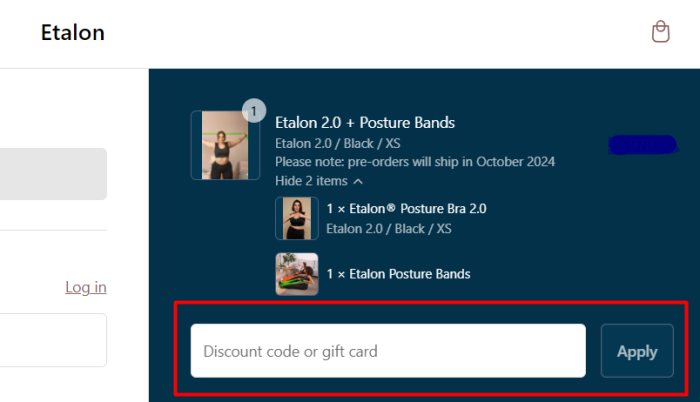 How to use Etalon promo code