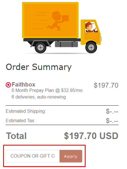 How to use Faithbox promo code