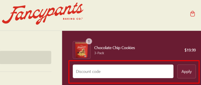 How to use Fancypants Baking Co. promo code