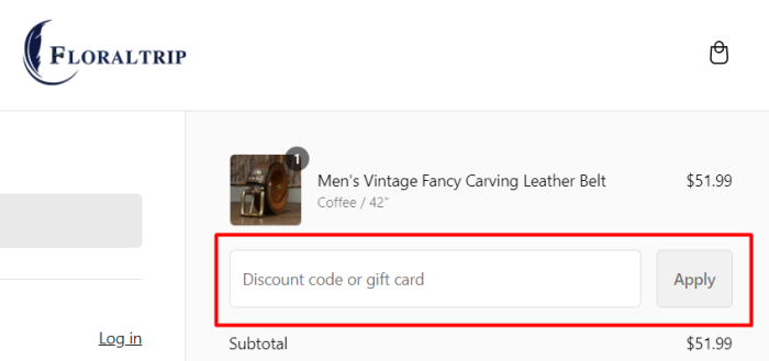How to use Floraltrip promo code