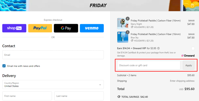 How to use Friday Pickle promo code