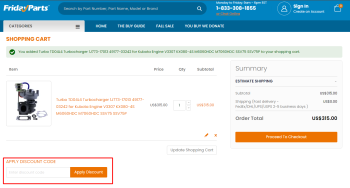 How to use FridayParts promo code