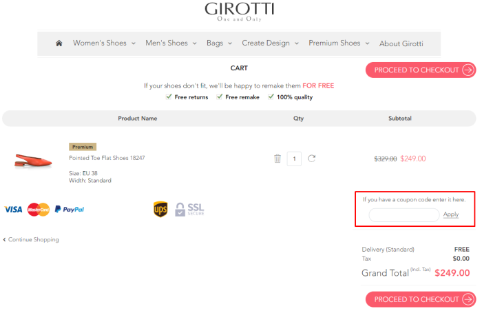 How to use Girotti promo code