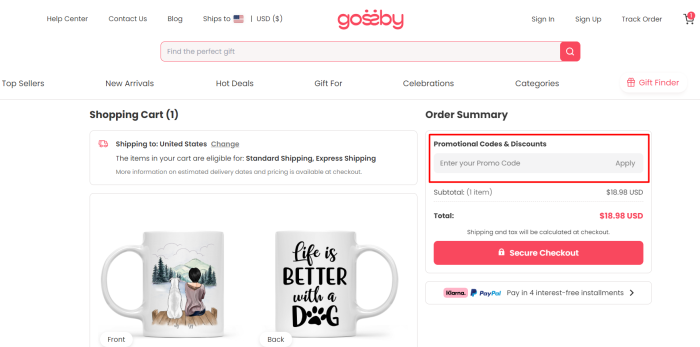 How to use Gossby promo code