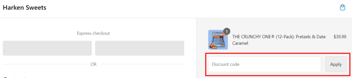 How to use Harken Sweets promo code