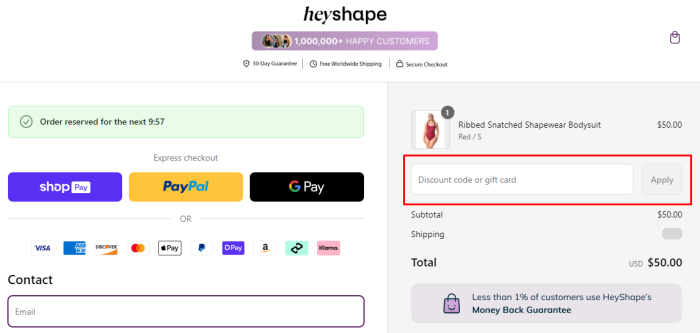 How to use HeyShape promo code