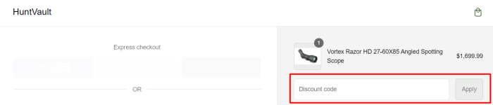 How to use HuntVault promo code