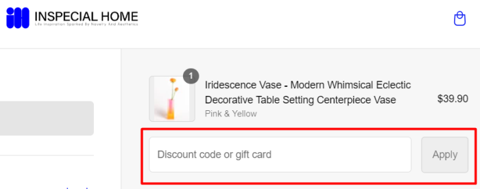 How to use Inspecial Home promo code