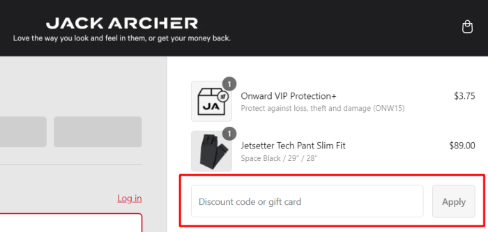 How to use Jack Archer promo code