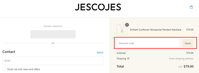 How to use Jescojes promo code