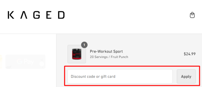 How to use Kaged promo code