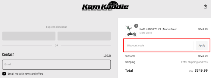 How to use Kam Kaddie promo code