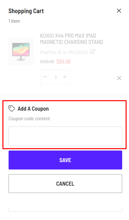 How to use KUXIU promo code