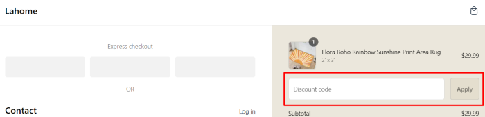 How to use Lahome promo code