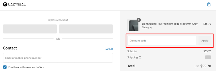 How to use LazySeal promo code