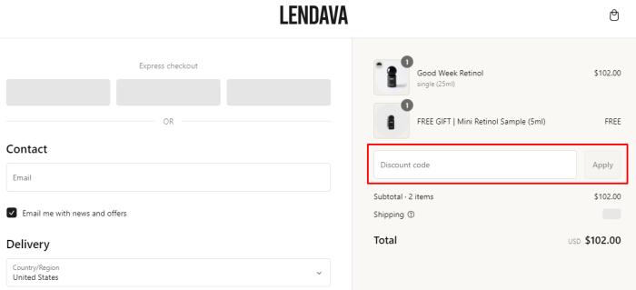 How to use Lendava promo code