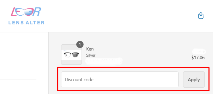 How to use Lens Alter promo code