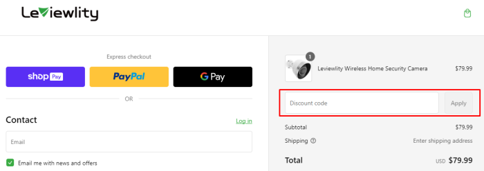 How to use Leviewlity promo code