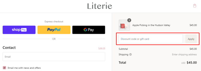 How to use Literie Candles promo code