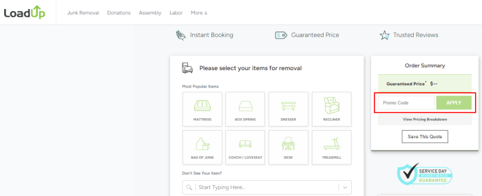 How to use LoadUp promo code