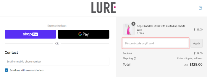 How to use Lure Fitness promo code