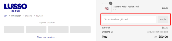 How to use Lusso Cloud promo code