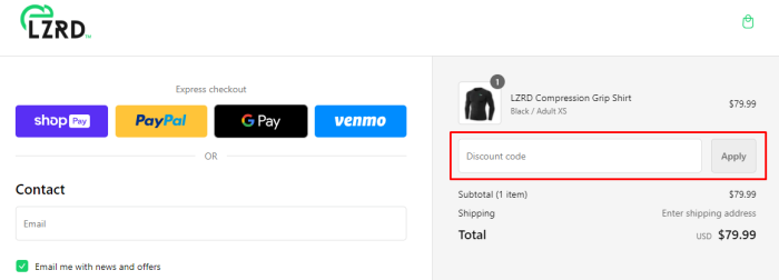 How to use LZRD Tech promo code