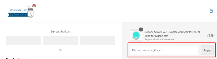 How to use Mason Jar Lifestyle promo code