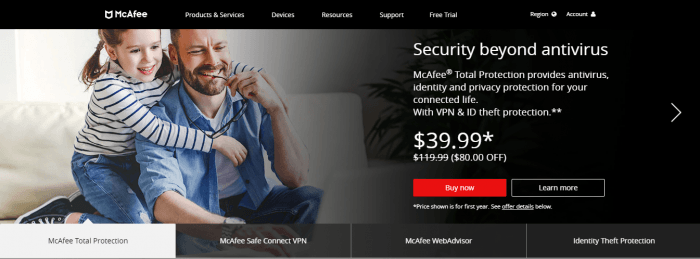 mcafee virus protection promo code